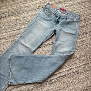 Fcuk low rise faded light wash blue jeans low rise flare y2k
